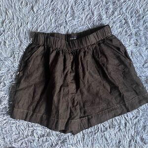 Everlane Brown Black Linen Boxer Shorts Size S